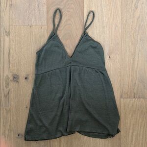 Zara Green Asymmetrical Tie Front Camisole